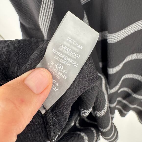 Calvin Klein Black & White Striped Fit and Flare Dress Short Sleeve Size 14 - Picture 9 of 11